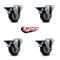 Service Caster 3.5'' Thermo Rubber Wheel Swivel Bolt Hole Caster Set with Posi Lock Brakes, 4PK SCC-BH20S3514-TPRB-PLB-4 - alternate 2